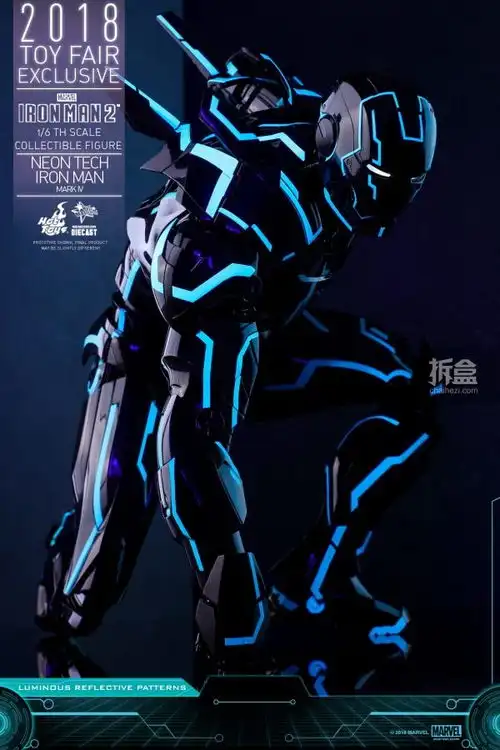 hottoys漫威钢铁侠2钢铁侠markiv创战光速蓝16比例合金珍藏人偶
