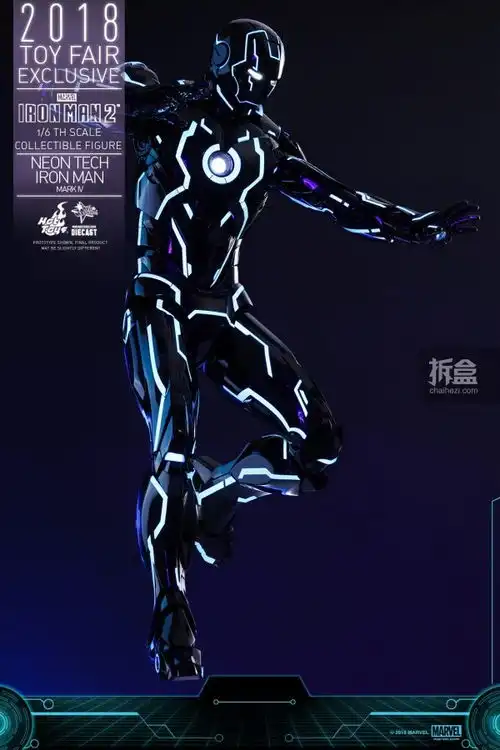 hottoys漫威钢铁侠2钢铁侠markiv创战光速蓝16比例合金珍藏人偶
