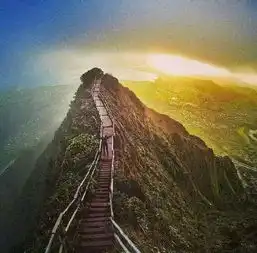 美国夏威夷瓦胡岛,通往天国的阶梯
