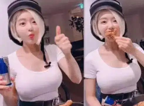 韩国最辣dj美少女彻底红了,身材微胖最爱吃鸡,网友越吃越胖
