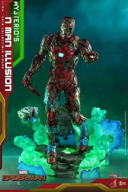 hottoys蜘蛛侠英雄远征神秘客的钢铁侠幻象16比例人偶

