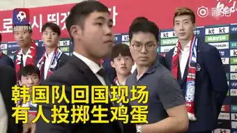 韩国球迷太严格,韩国队世界杯回国被扔鸡蛋后面小哥表情亮了