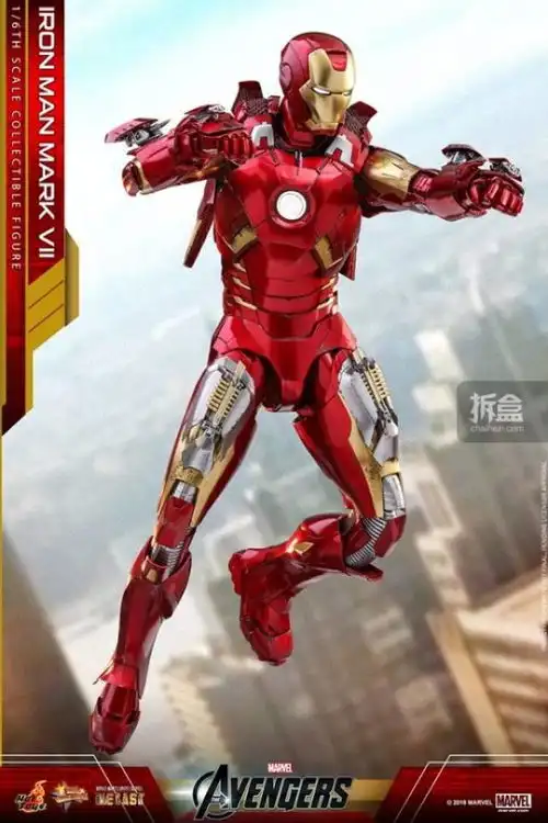 hottoys漫威电影复仇者联盟116合金钢铁侠mk7可动人偶
