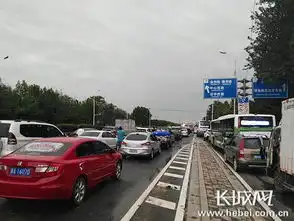 降雨造成石家庄西二环北路堵车严重组图