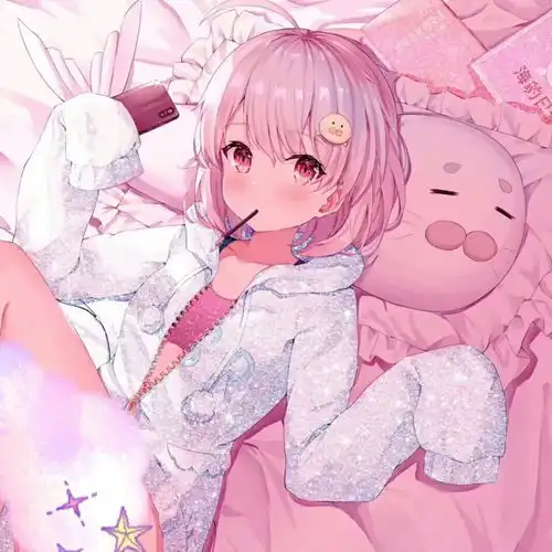 动漫女头粉色系软萌少女头像
