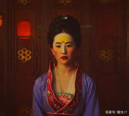 刘亦菲主演花木兰剧照曝光,外国人好奇为什么额头有华为

