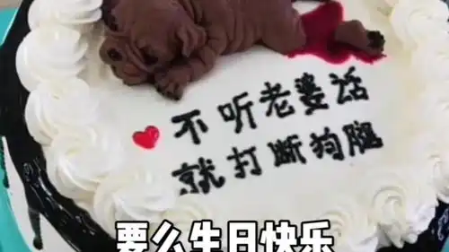 搞笑配音女朋友送的生日蛋糕,这生日过的憋屈
