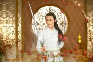 求花千骨剧照,有白孑画拿着一把剑的照片

