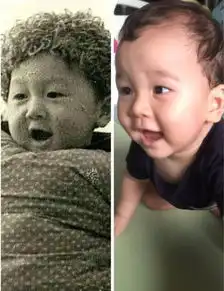 胡蝶晒陆川与儿子童年照父子俩似复制粘贴

