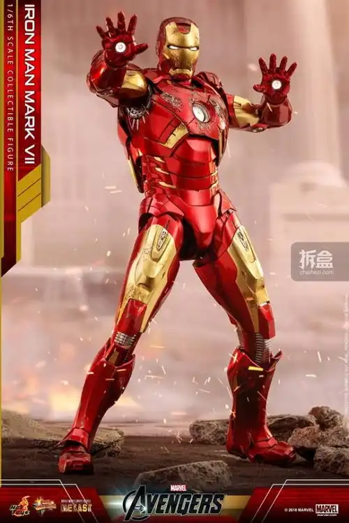 hottoys漫威电影复仇者联盟116合金钢铁侠mk7可动人偶
