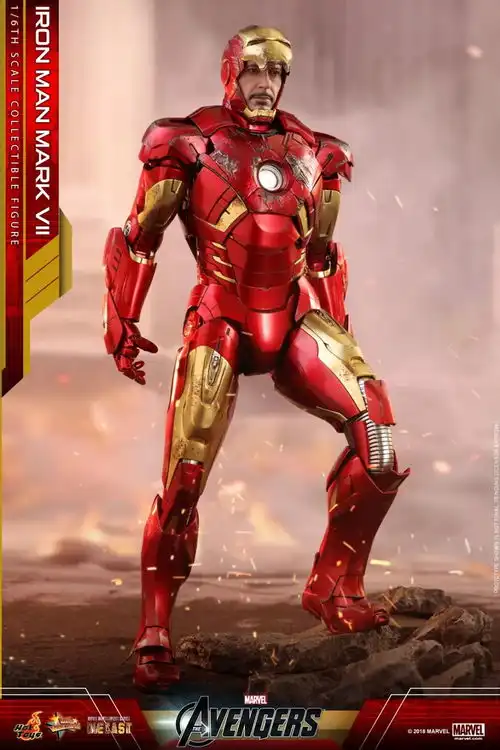hottoys新品16压铸合金复仇者联盟钢铁侠mk7可动人偶mms500d27
