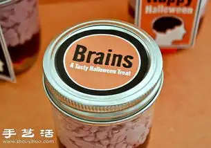 diy万圣节专用恶搞大脑蛋糕
