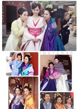 田丽晒锦绣未央合影唐嫣古装甜美
