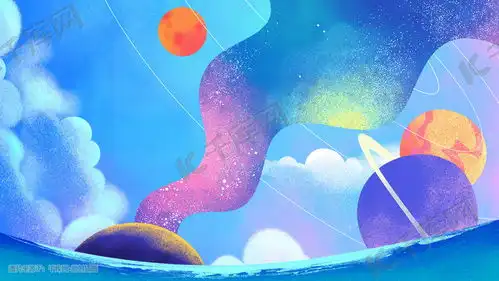 彩色夜晚星空治愈系背景插画图片千库网
