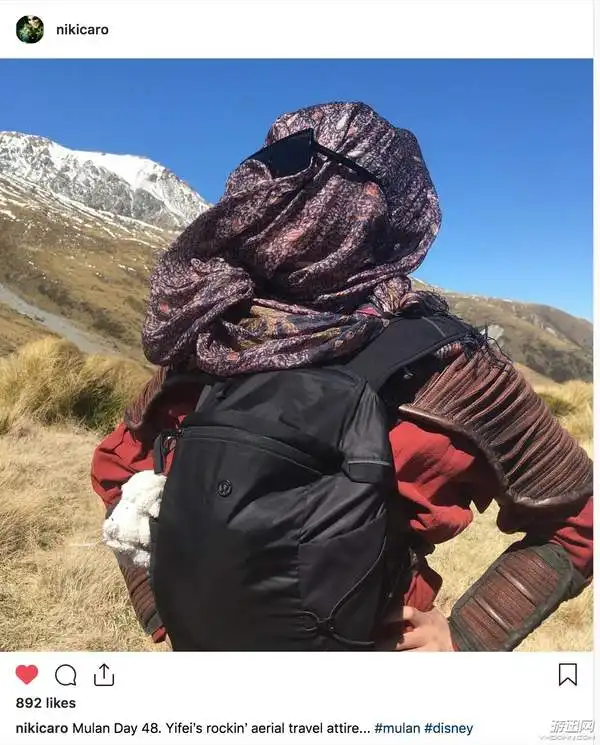 刘亦菲花木兰真人版片场照花木兰战服疑曝光
