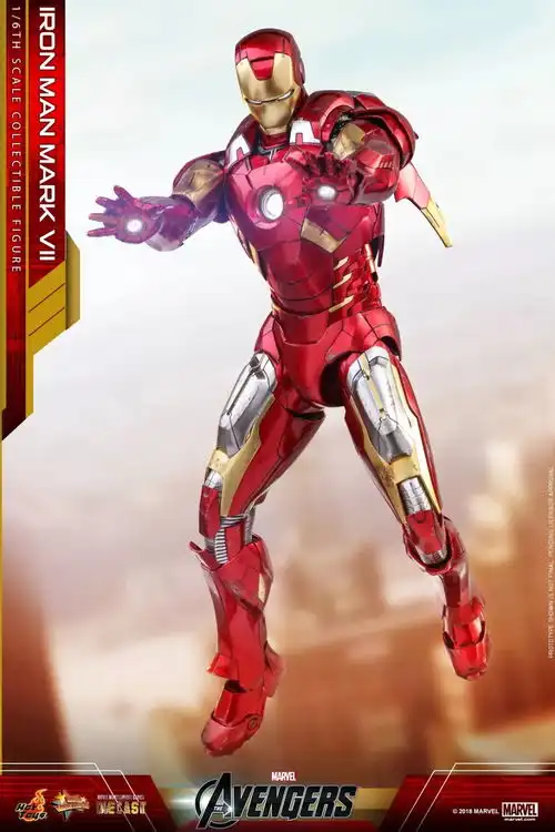 hottoys新品16压铸合金复仇者联盟钢铁侠mk7可动人偶mms500d27
