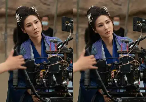 与君初相识新年主演剧照,任嘉伦衣服贵气,热巴低头看剧本真美