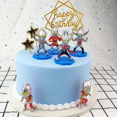 奥特曼生日蛋糕装饰摆件烘焙场景玩具儿童生日派对超人主题装饰
