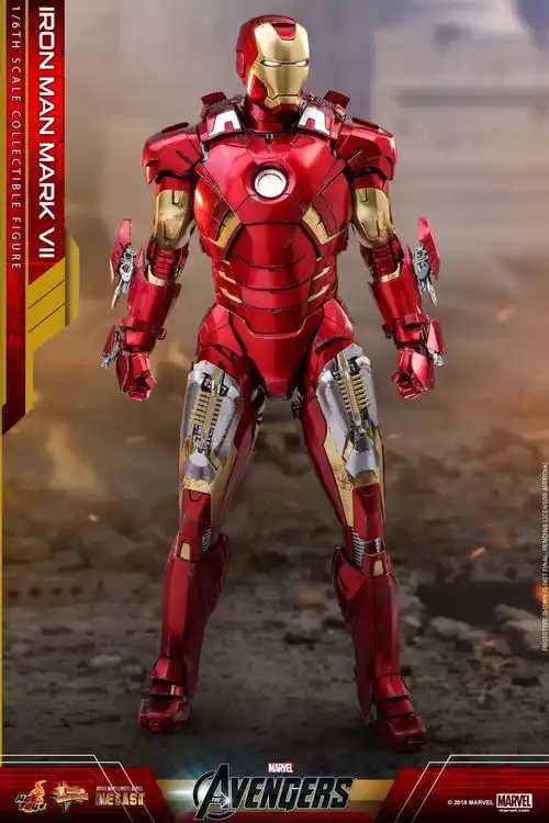 hottoys新品16压铸合金复仇者联盟钢铁侠mk7可动人偶mms500d27
